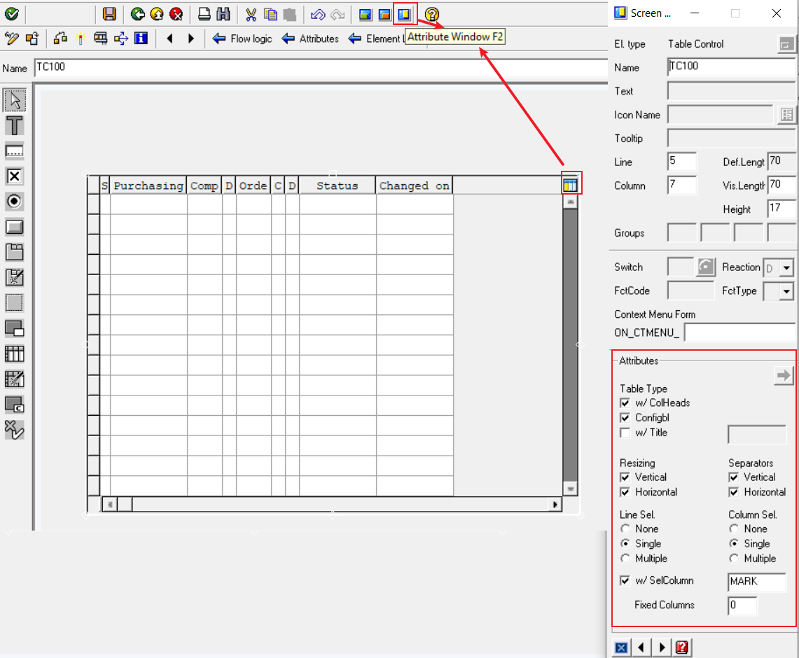 Attribute Window
