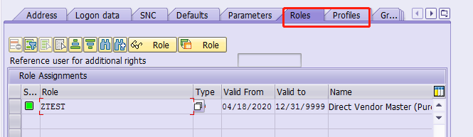SU01 Roles