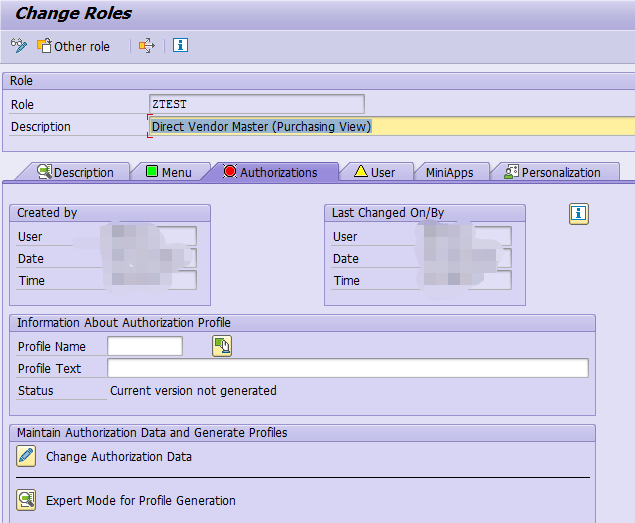 PFCG Authorizations