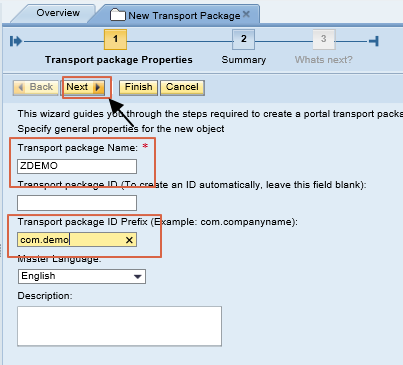 Create Transport Package