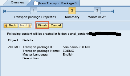 Create Transport Package