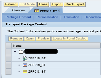 Create Transport Package