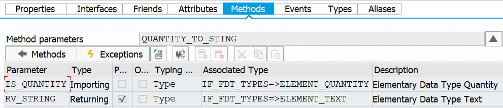 Method parameters
