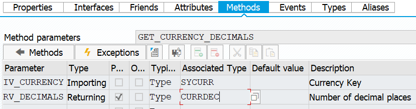 Method parameters