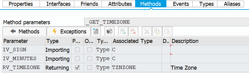 Method parameters