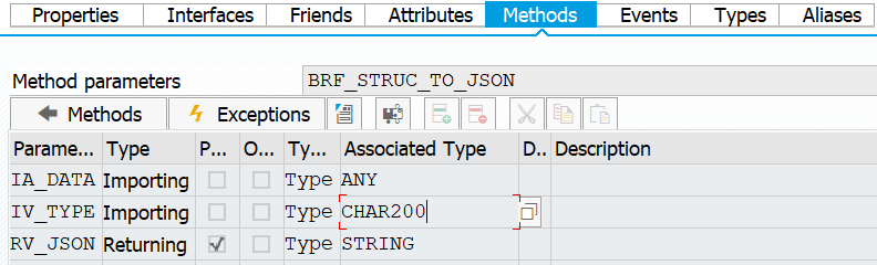 Method parameters