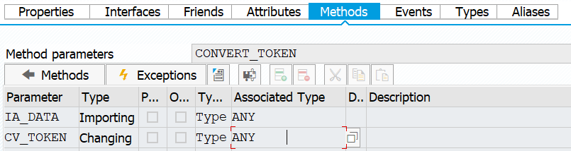 Method parameters
