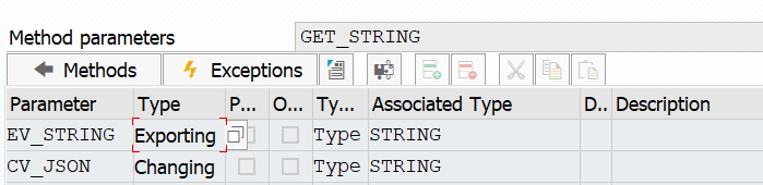 Method parameters