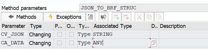 Method parameters
