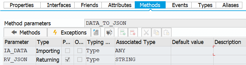 Method parameters
