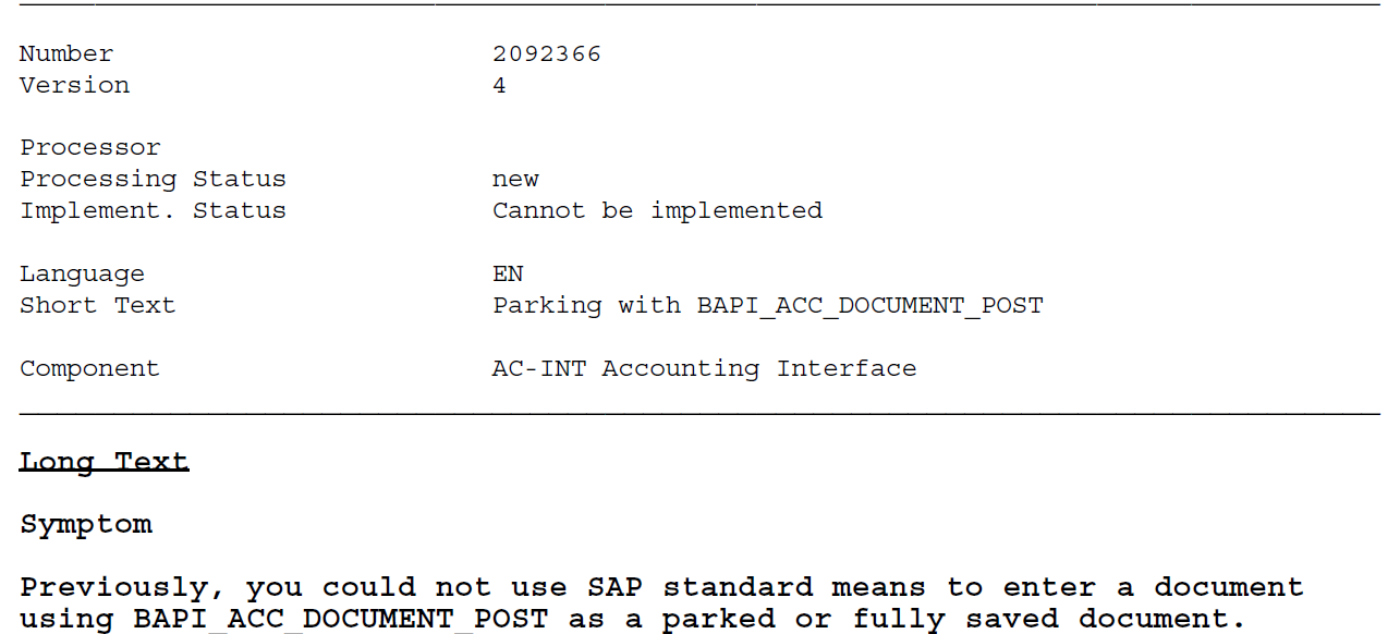 SAP Note