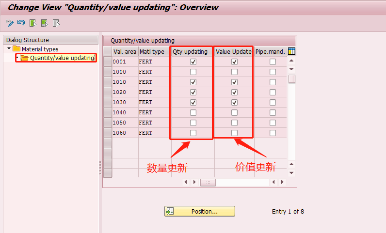 Material Types Control