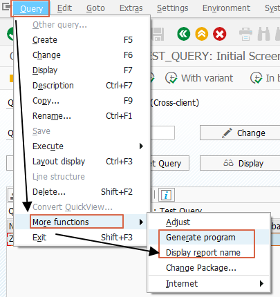 Query Menu
