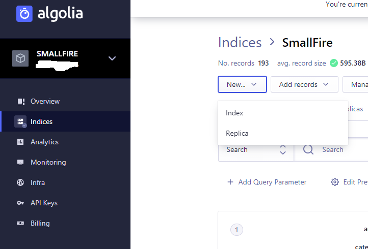 Create index