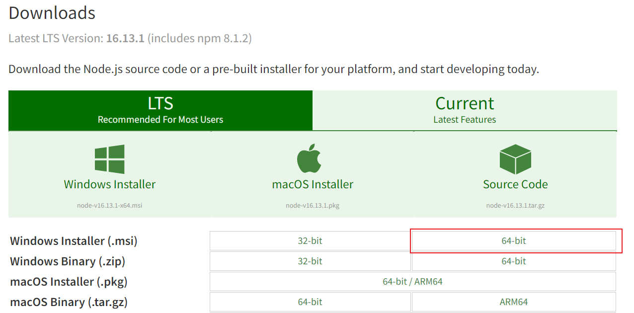 NodeJS Download